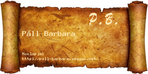 Páll Barbara névjegykártya